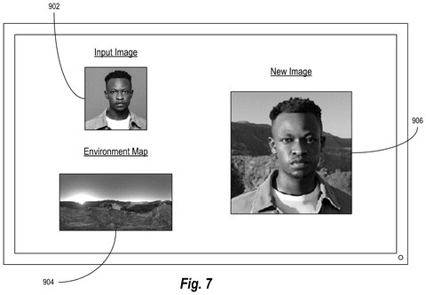 User interface for portrait relighting., drawing sheet 7 from US 2026/0278919 A1