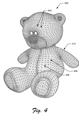 Wireframe 3D teddy bear, drawing sheet 4 from US 2026/0278938 A1