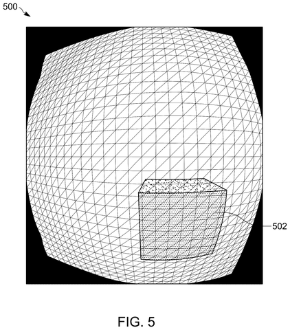Warped mesh with high-density region., drawing sheet 5 from US 2026/0278941 A1