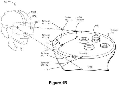 VR headset tracking controller lights, drawing sheet 2 from US 2026/0278966 A1