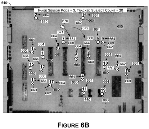 Tracked subjects across sensor pods., drawing sheet 8 from US 2026/0279058 A1