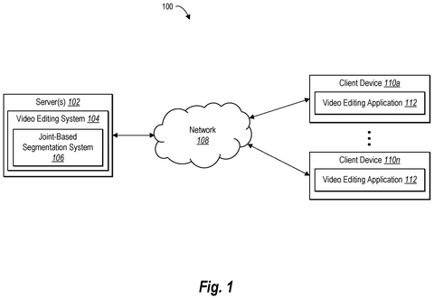 Video editing system network diagram., drawing sheet 1 from US 2026/0279093 A1