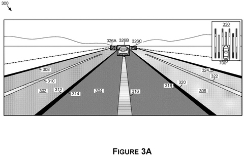 Car on multi-lane highway, drawing sheet 3 from US 2026/0279202 A1