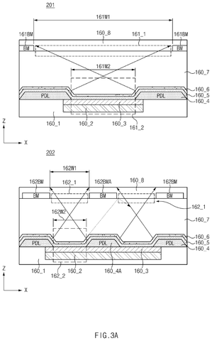 Cross-section of display pixels, drawing sheet 5 from US 2026/0279244 A1