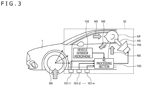 Car noise cancellation system, drawing sheet 3 from US 2026/0279327 A1