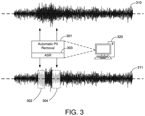 Speech processing with PII removal., drawing sheet 3 from US 2026/0279354 A1