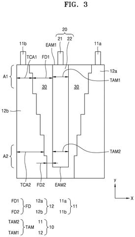 Stepped power strip in battery., drawing sheet 3 from US 2026/0279973 A1