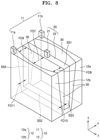 3D view of battery with varying widths., drawing sheet 8 from US 2026/0279973 A1