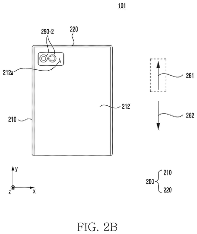 Phone back view, closed, drawing sheet 3 from US 2026/0281218 A1
