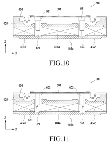 Cross-section of a speaker with a diaphragm., drawing sheet 8 from US 2026/0281626 A1