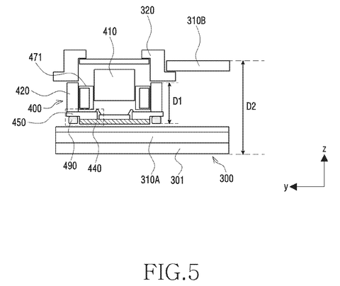 Cross-section of a camera module., drawing sheet 5 from US 2026/0282235 A1