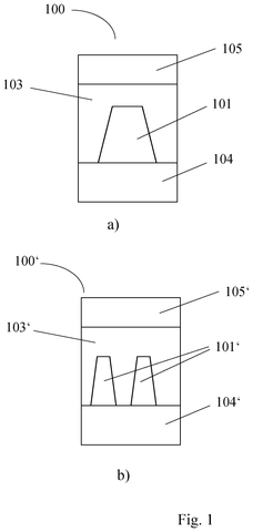 Cross-section of microscopic color converter., drawing sheet 1 from US 2026/0282618 A1