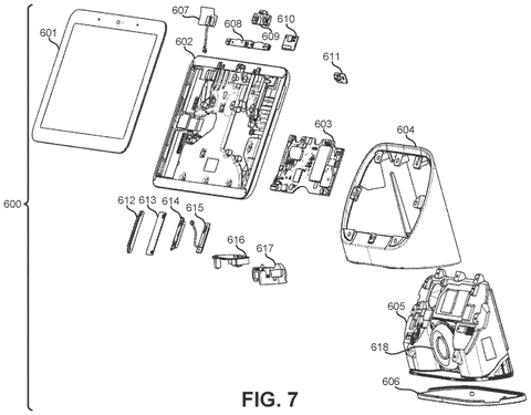 Exploded view of smart display components., drawing sheet 7 from US 2026/0283485 A1