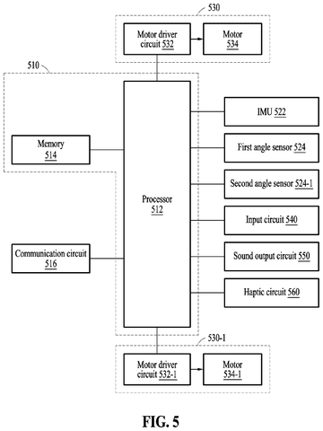 Exoskeleton control system components., drawing sheet 5 from US 2026/0284465 A1