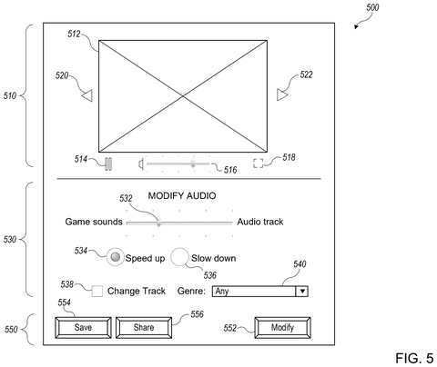User interface for audio modification., drawing sheet 5 from US 2026/0284531 A1
