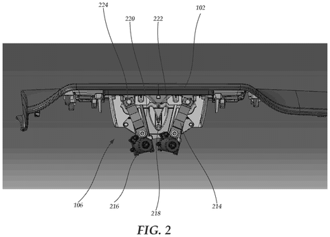 Motorized screen mechanism, front view., drawing sheet 2 from US 2026/0285240 A1