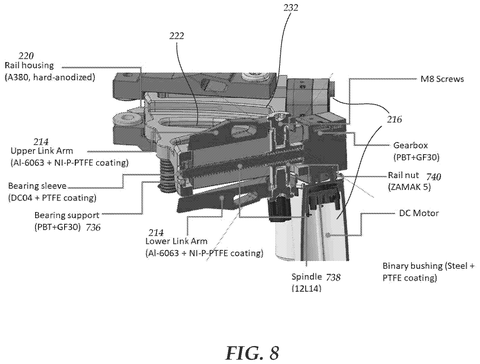 Cross-section of screen lifting mechanism., drawing sheet 8 from US 2026/0285240 A1