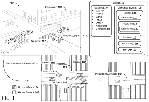Self-driving vehicle sensing environment, drawing sheet 1 from US 2026/0285327 A1