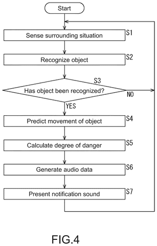 Flowchart for warning sound generation., drawing sheet 4 from US 2026/0285347 A1