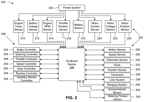 Vehicle onboard device and sensors, drawing sheet 2 from US 2026/0285401 A1
