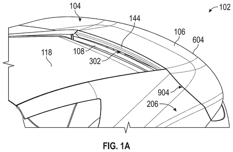 Hidden rear wing on car., drawing sheet 1 from US 2026/0285418 A1