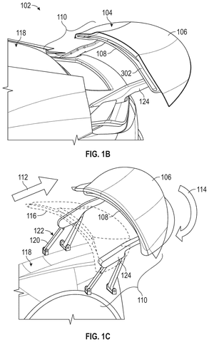 Rear wing deploying from car., drawing sheet 2 from US 2026/0285418 A1