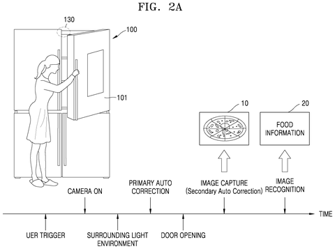 Refrigerator camera with light correction., drawing sheet 2 from US 2026/0287250 A1