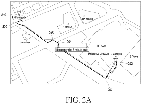 Map with a recommended route., drawing sheet 2 from US 2026/0287387 A1