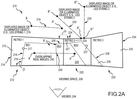 Multi-beamsplitter retroreflective display system., drawing sheet 2 from US 2026/0287803 A1