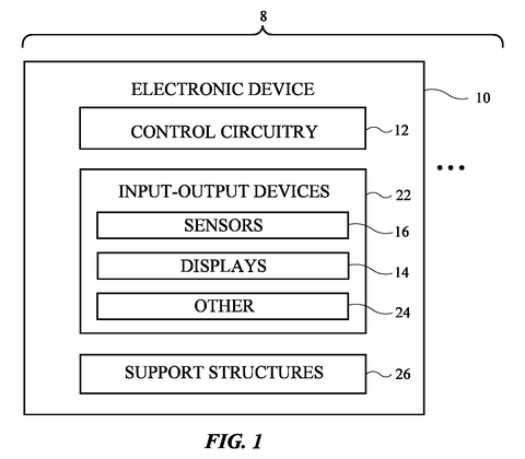 Electronic device block diagram, drawing sheet 1 from US 2026/0287908 A1