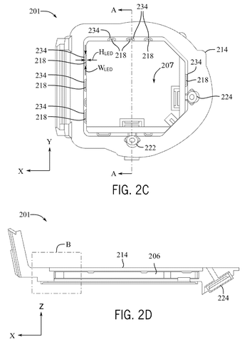 Headset frame with LED array, drawing sheet 3 from US 2026/0288239 A1