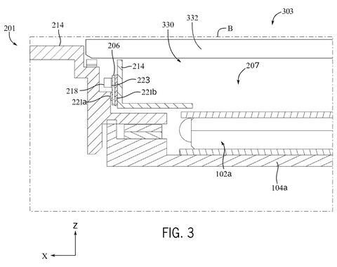 Cross-section of headset display, drawing sheet 4 from US 2026/0288239 A1
