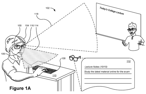 AR glasses, virtual keyboard, lecture, drawing sheet 1 from US 2026/0288249 A1
