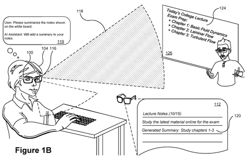 AR glasses, AI summary, lecture notes, drawing sheet 2 from US 2026/0288249 A1