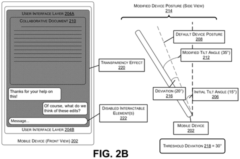 Mobile device modified tilt angle., drawing sheet 3 from US 2026/0288256 A1