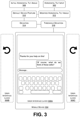 Mobile device horizontal tilt input., drawing sheet 5 from US 2026/0288256 A1
