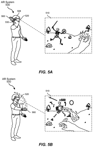 Augmented reality gaming with hand tracking., drawing sheet 5 from US 2026/0288266 A1