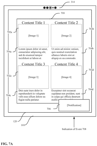 Screen content with notification., drawing sheet 7 from US 2026/0288293 A1