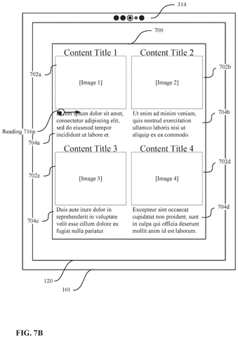Reading content with eye gaze., drawing sheet 8 from US 2026/0288293 A1