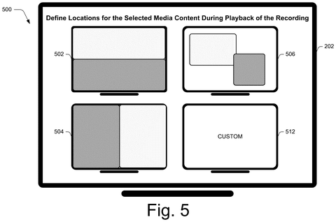Playback layout options, drawing sheet 5 from US 2026/0288316 A1