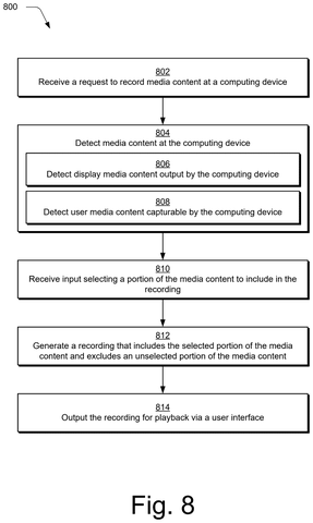 Screen recording method steps, drawing sheet 8 from US 2026/0288316 A1