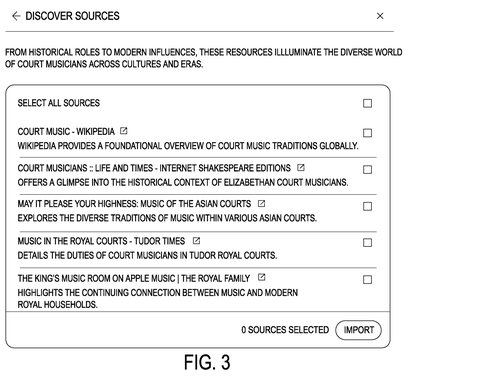 User interface for source selection., drawing sheet 3 from US 2026/0288882 A1