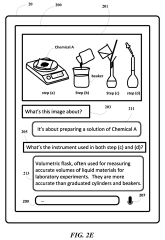 AI chatbot answers follow-up question., drawing sheet 8 from US 2026/0289126 A1