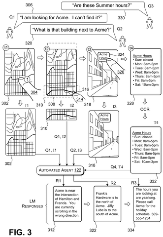 Automated agent answers location questions., drawing sheet 3 from US 2026/0289154 A1