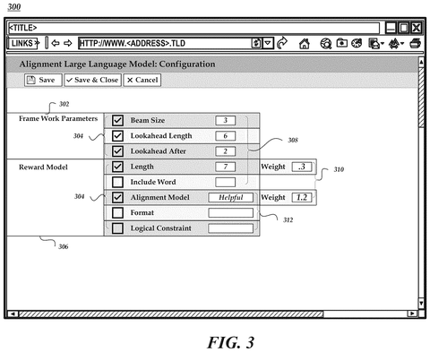 Alignment model configuration interface., drawing sheet 3 from US 2026/0289158 A1
