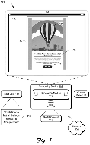 Tablet displaying generated web page., drawing sheet 1 from US 2026/0289189 A1