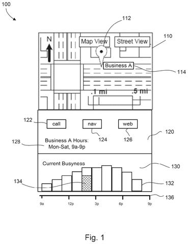 Mobile device screen, crowd levels, drawing sheet 1 from US 2026/0289588 A1