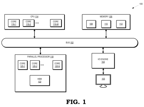 Computer system with CPU, memory, parallel processor., drawing sheet 1 from US 2026/0289723 A1