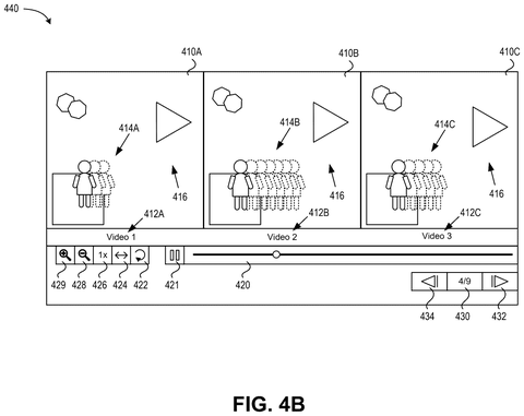 User interface comparing three videos., drawing sheet 6 from US 2026/0289757 A1