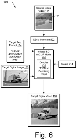 Example of video object replacement, drawing sheet 6 from US 2026/0289872 A1